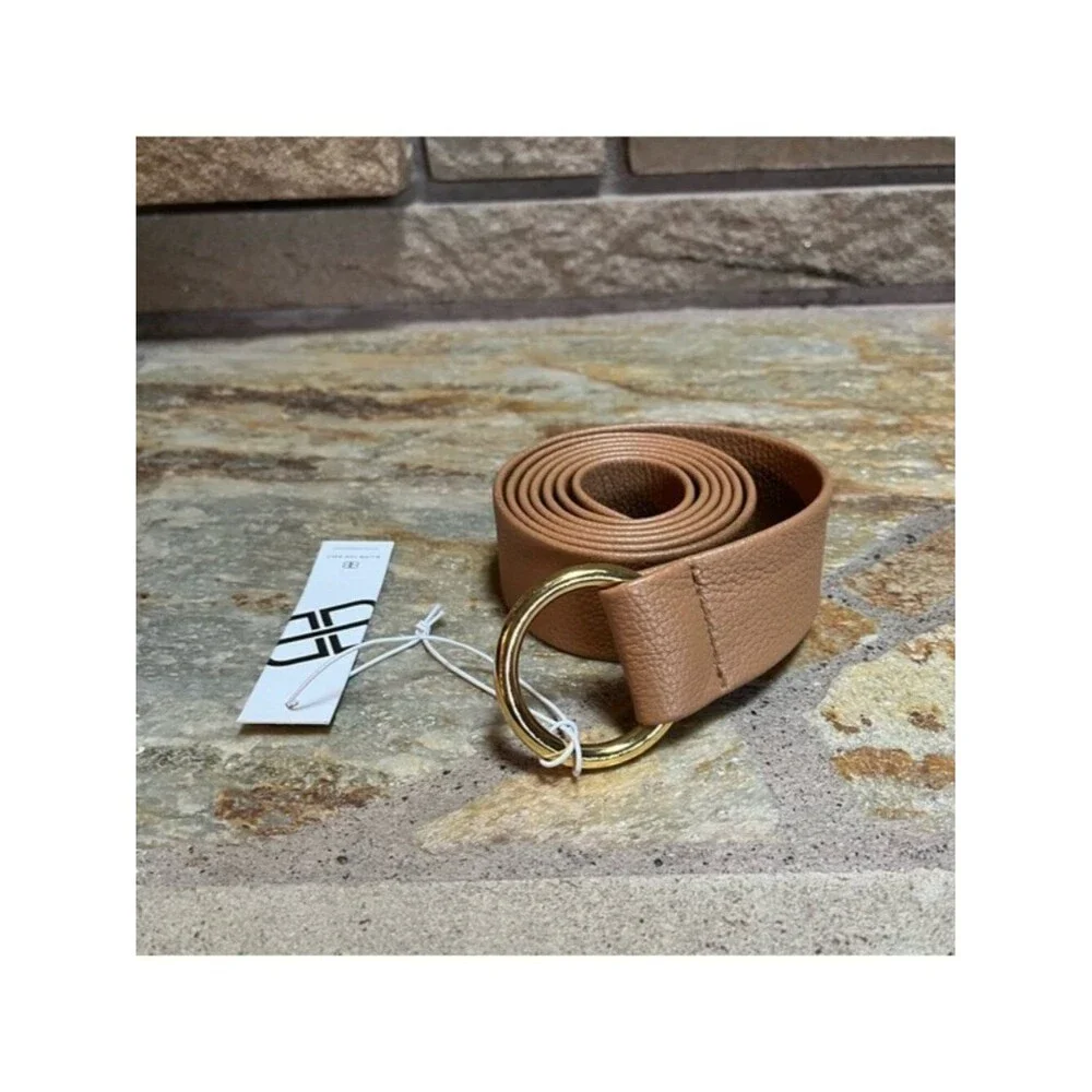 B-Low the Belt Mia Gold and Tan Chic Glam Business Casual Accent Belt NWT OS